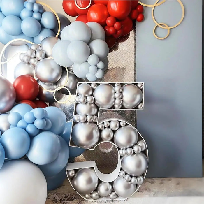 132Pcs Blue Red And Silver Balloon Garland Arch Kit For Birthday Parties Engagement Valentine'S Day Wedding Party Decorations