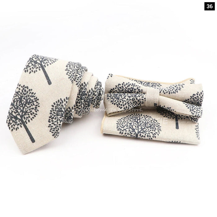 Unisex Linen Ties Set For Weddings And Business