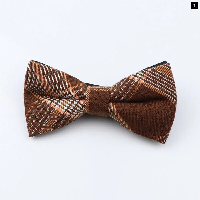 Classic Plaid Bowtie Adjustable Neckwear For Mens Fashion For Weddings And Parties