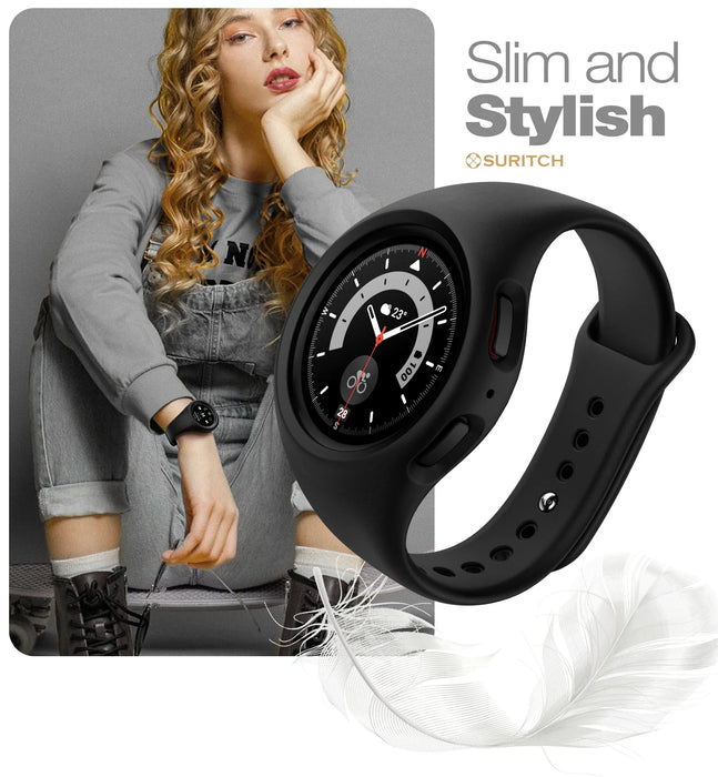 Silicone Band For Samsung Galaxy Watch Active 5 Pro 45Mm Protective Case Strap