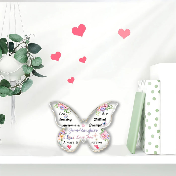 Acrylic Butterfly Plaque Perfect Gift For Granddaughter's Birthday Or Christmas