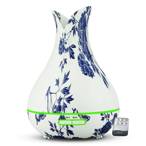 Blue And Wood Aroma Humidifier With Remote Control