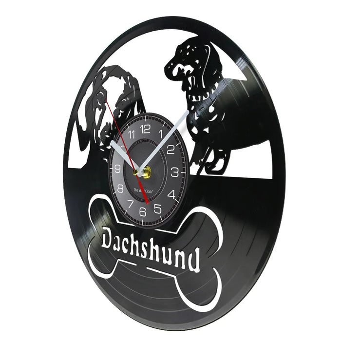 Retro Dachshund Vinyl Record Wall Clock