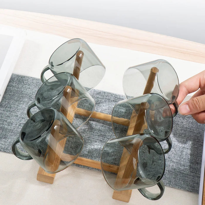 Thick Glass Teacup Set For Drinks