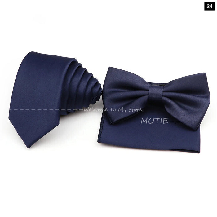 Colourful Bowtie Set Polyester For Mens Business And Wedding