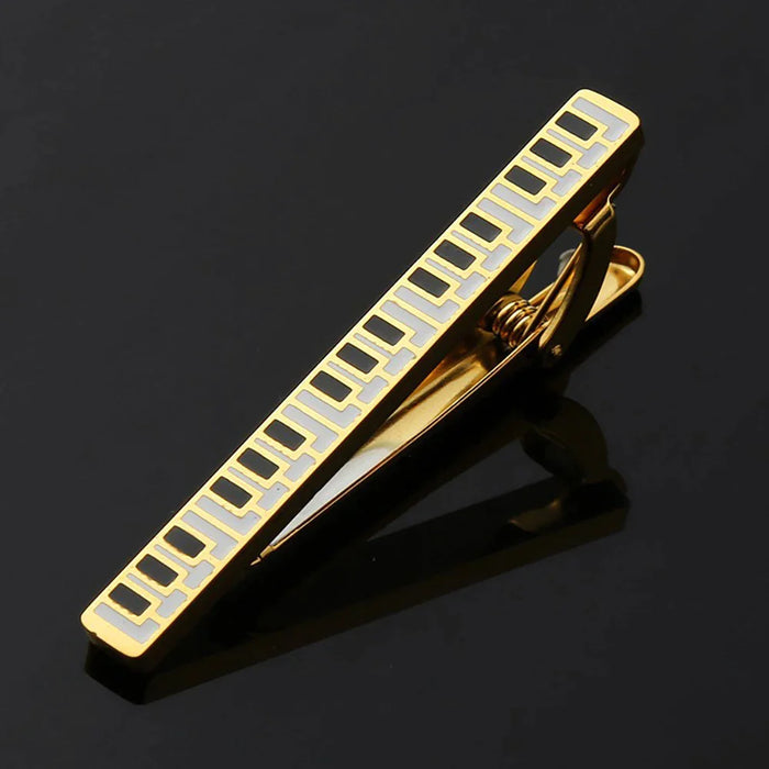 Music Notation Tie Clip Golden Piano Keys Stainless Steel Party Wedding Accessory