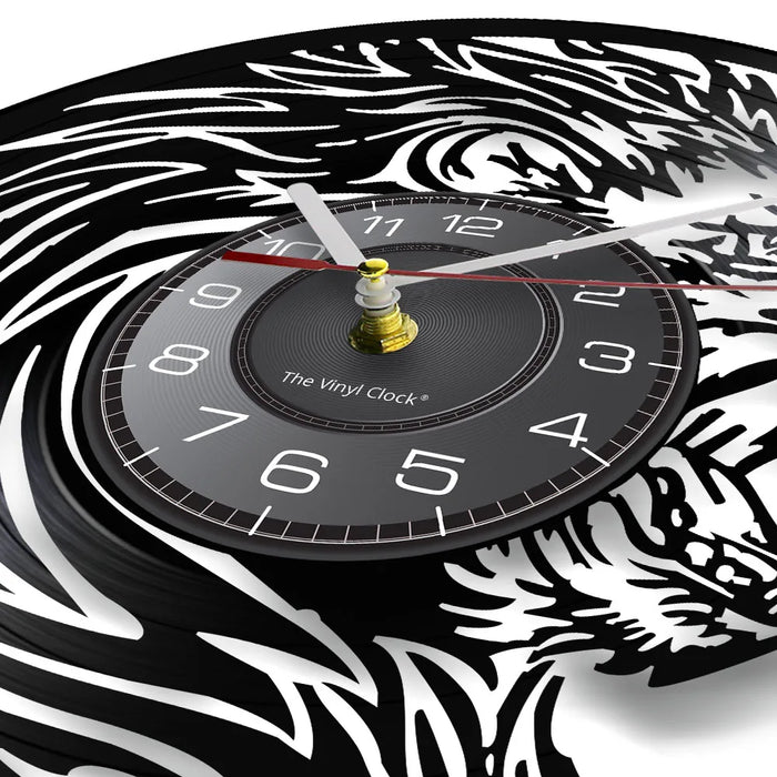 Handmade African Lion Vinyl Record Wall Clock