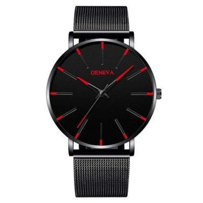 Minimalist Mens Fashion Ultra Thin Watches Simple Men Business Stainless Steel Mesh Belt Quartz Wrist Watch