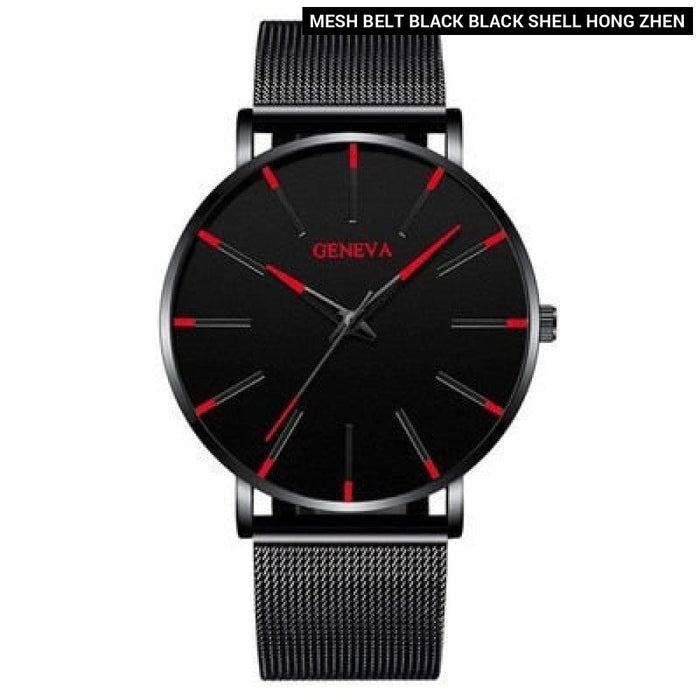 Minimalist Mens Fashion Ultra Thin Watches Simple Men Business Stainless Steel Mesh Belt Quartz Wrist Watch