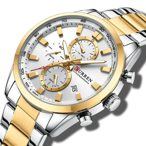 Casual Quartz Chrono Sport Watches Brands For Men Stainless