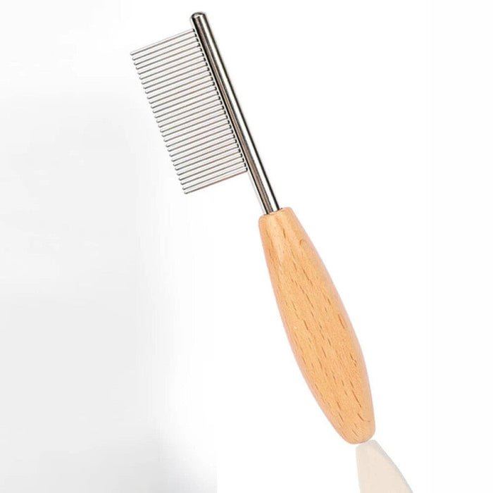 Portable Cat Dog Comb With Wood Handle