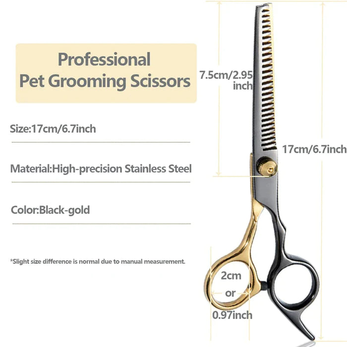 Thinning Pet Grooming Scissors Ergonomic Durable Sharp Stainless Steel Shears