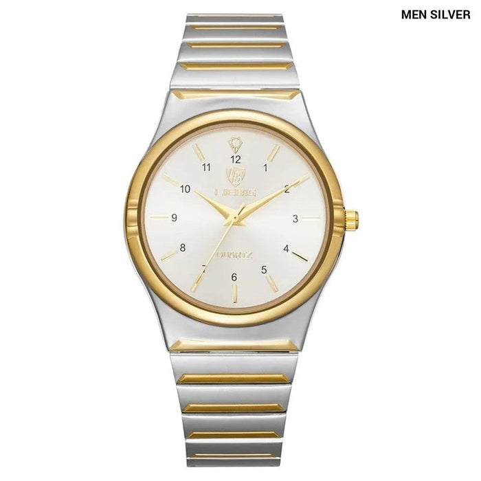 Quart Movement Women Mens Watches Luxury Stainless Steel Female Ladies Golden Wristwatch Clock