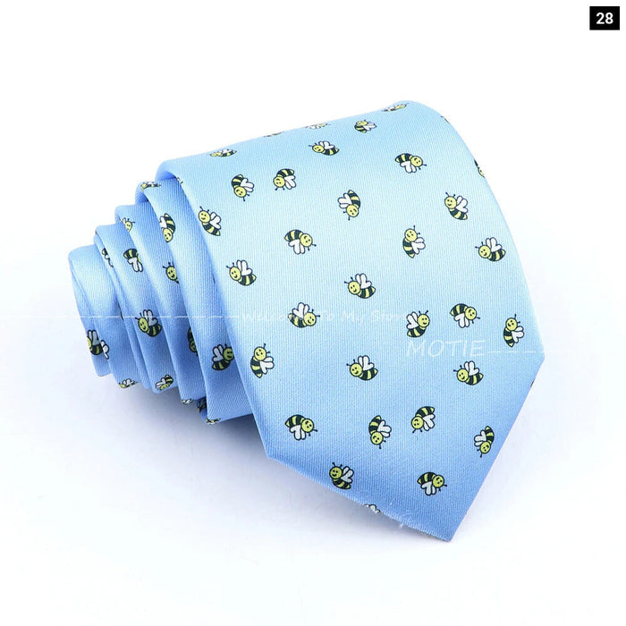 Musical Geometry Necktie Mens Blue Polyester Tie For Business And Party Wear