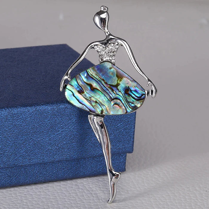 Abalone Shell Ballet Dancer Brooch Korean Fashion Accessory