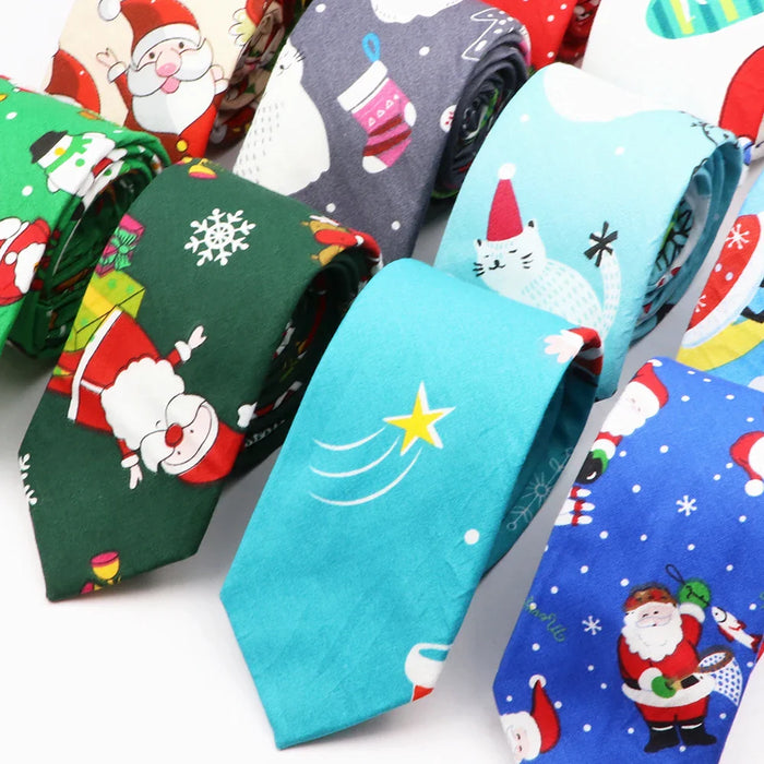 Christmas Cotton Ties For Men Festive Neckwear For Weddings Parties And Gifts