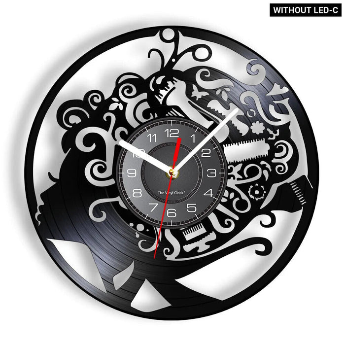 Vinyl Record Beauty Salon Wall Clock