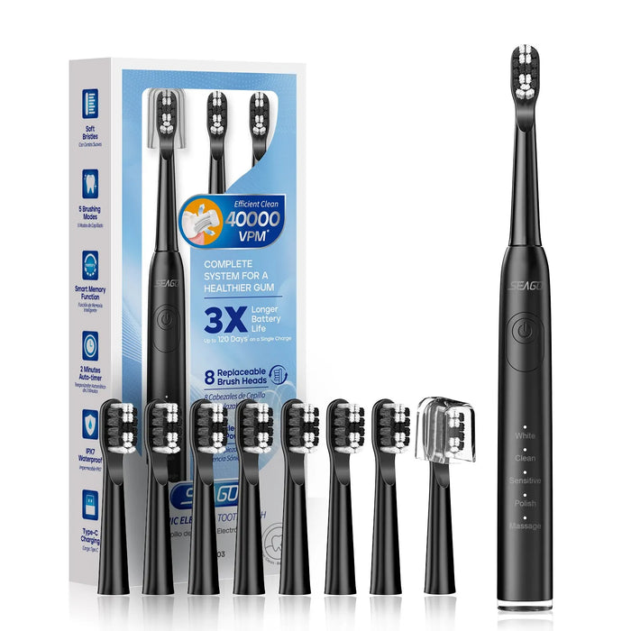 Supercharged Sonic Toothbrush 5 Modes Rechargeable LED Indicator