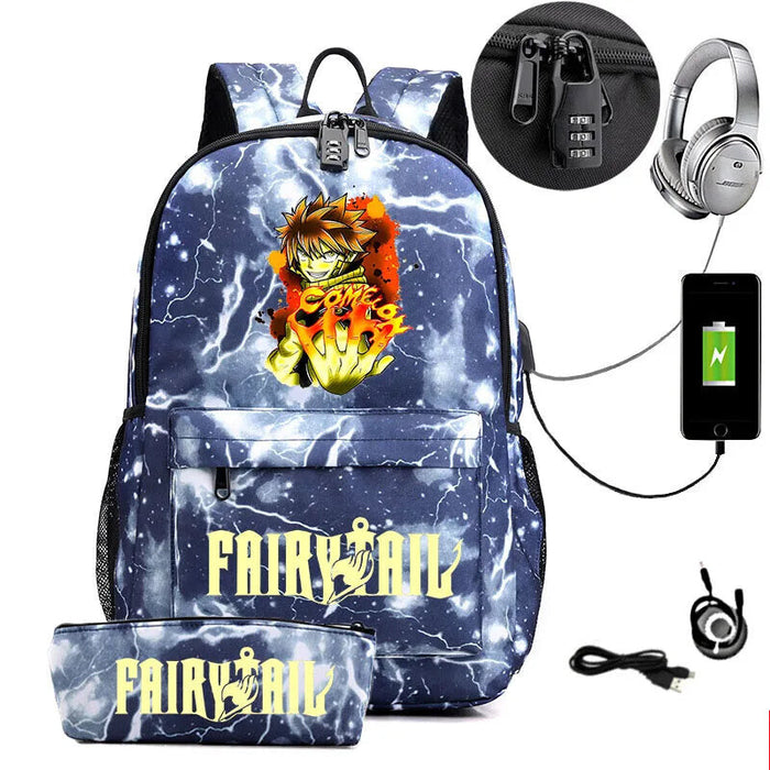 Fairy Tail Anime Print Casual Bag For Kids Teen School Backpack For Outdoor Travel