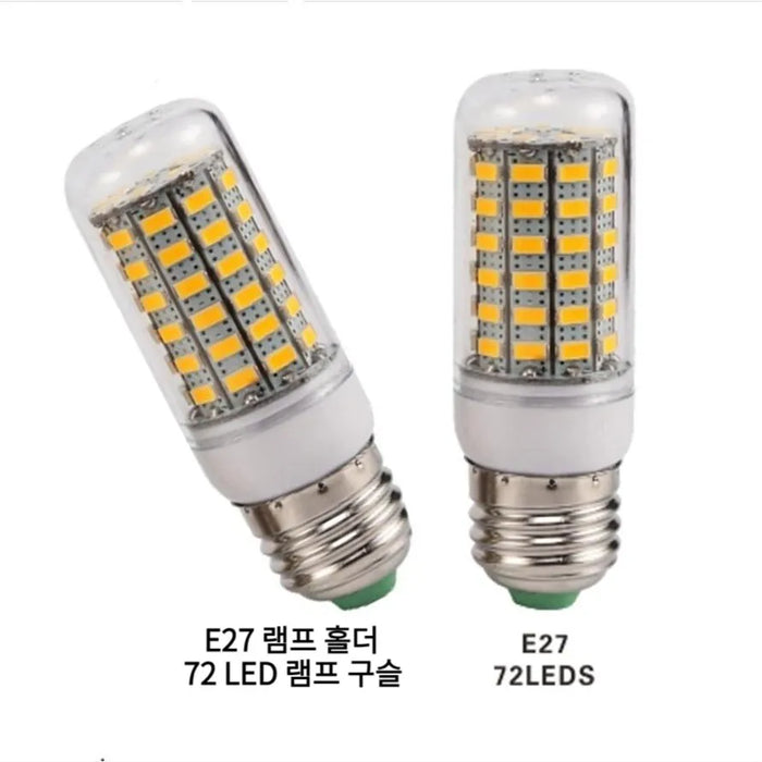 Set Of 2 E27 Screw Led Corn Bulbs 72 Smd 5730 Leds Super Bright 220V For Home Chandeliers And Candle Lights