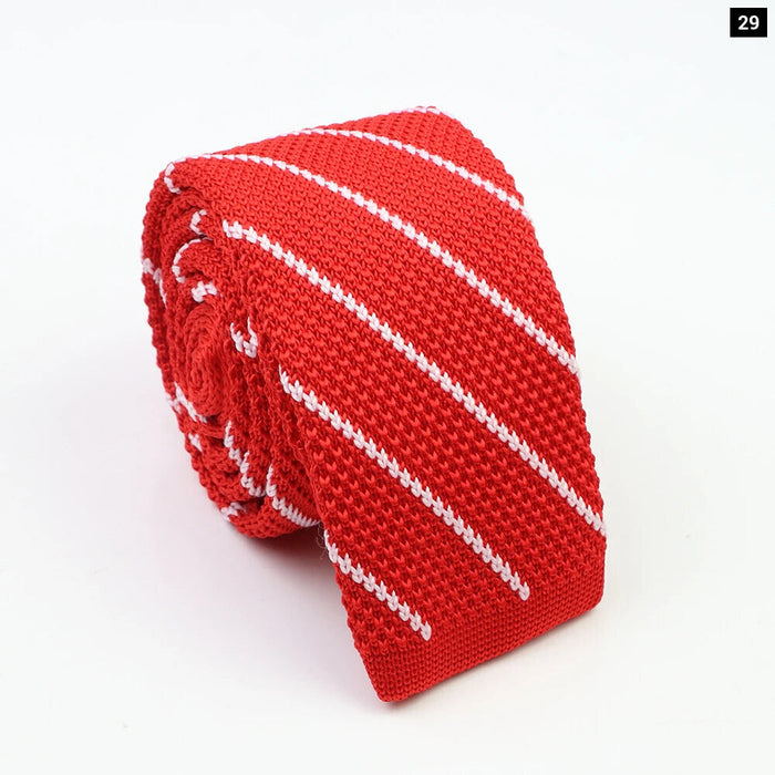 Classic Knit Neck Ties Plaid Dots 6Cm Width Business And Wedding