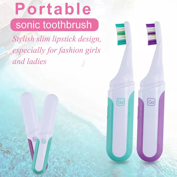 Portable Electric Toothbrush Travel Friendly 2 Spare Heads Waterproof Design