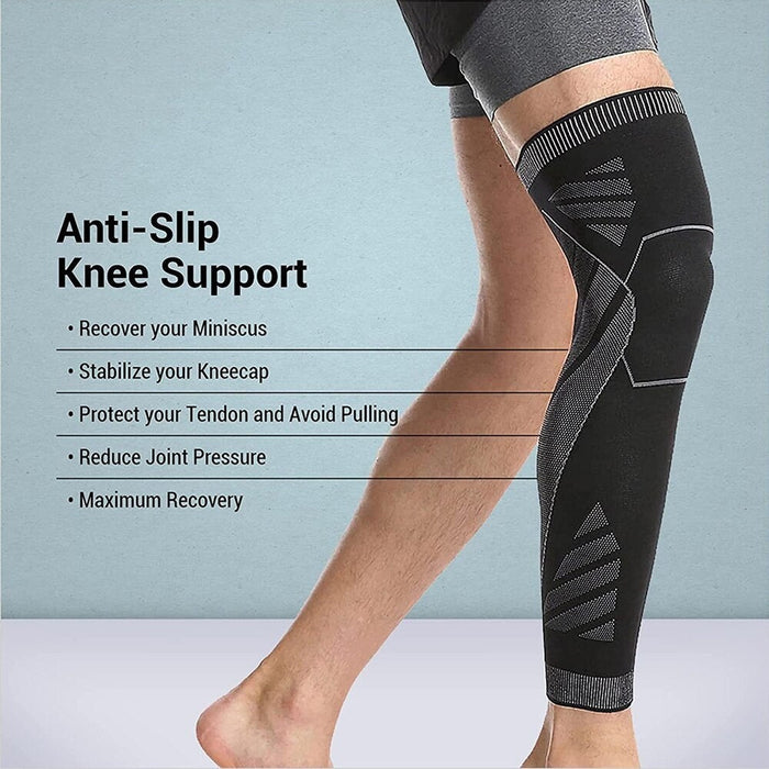 Full Leg Knee Compression Sleeves Protector for Weightlifting Arthritis Joint Pain Relief