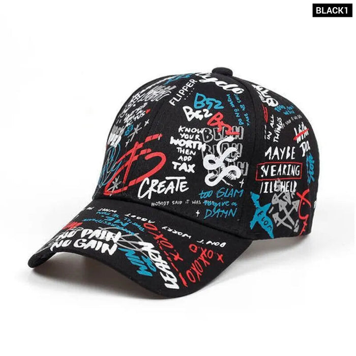 Spring / Autumn Graffiti Print Snapback Cap / Hat