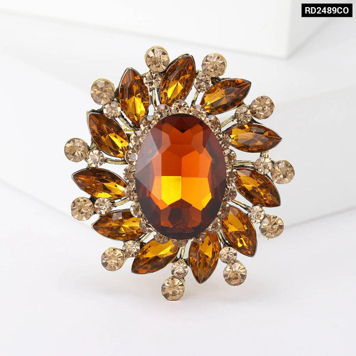 Luxury Women Brooch 10 Colour Crystal Pin For Party Clothing