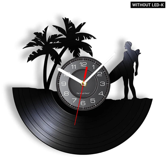 Surfing Vinyl Record Wall Clock