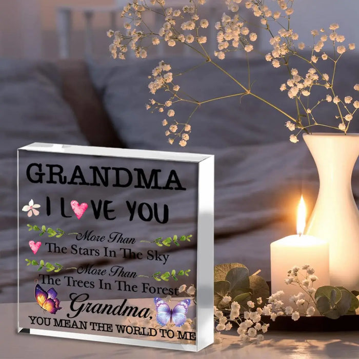 Grandma's Love Sky Stars Acrylic Plaque