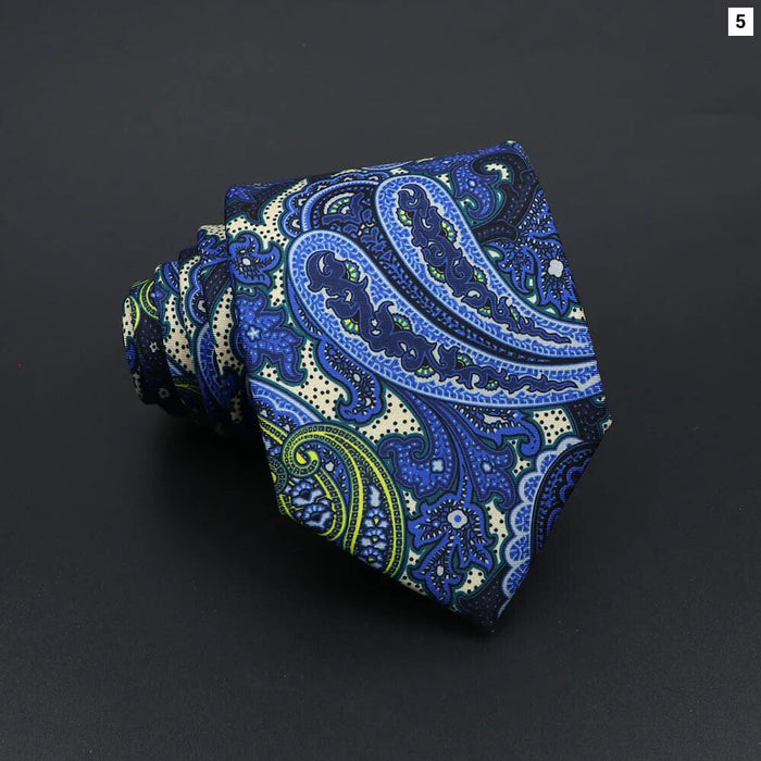 Super Soft Paisley Necktie 7Cm Slim Business Tie For Men