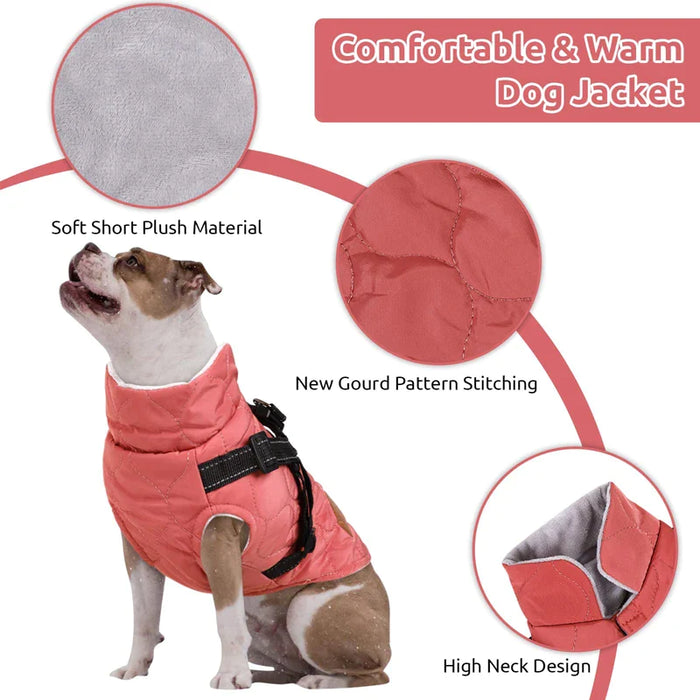 Reflective Turtleneck Dog Jacket With Harness