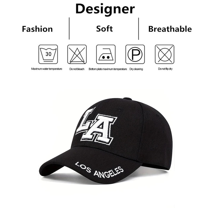 Adjustable La Embroidered Baseball Cap / Hat For Outdoor Wear