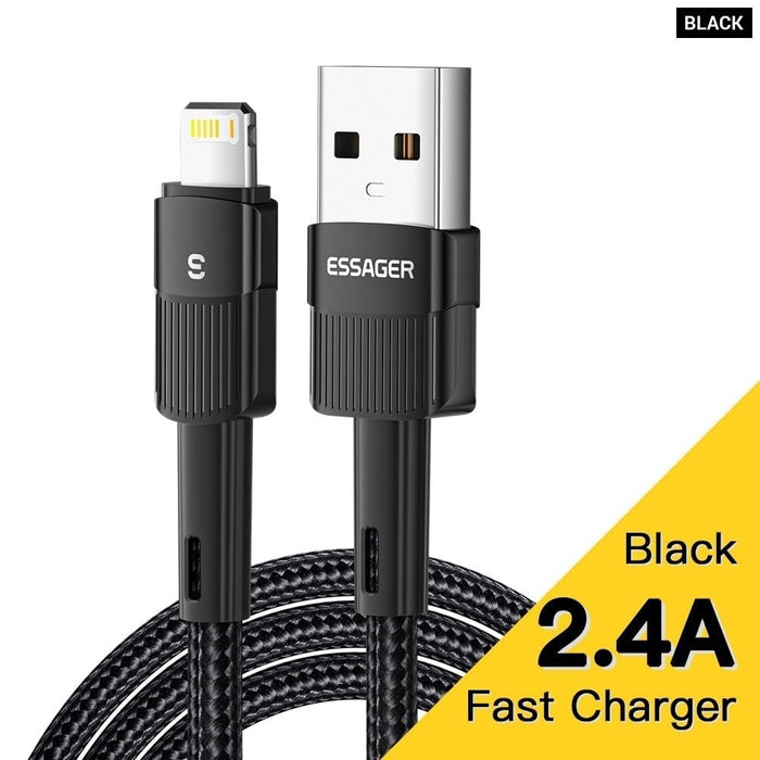 Fast Charging For iPhone Usb Cable 11 12 13 Pro Max Mini Xs Xr X SE 8 7 6 Plus 6s 5 5s 2.4A Wire For iPhone Charger Cord