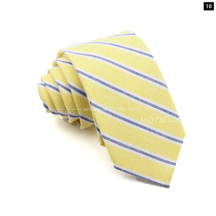 Classic Striped Cotton Necktie For Business And Weddings