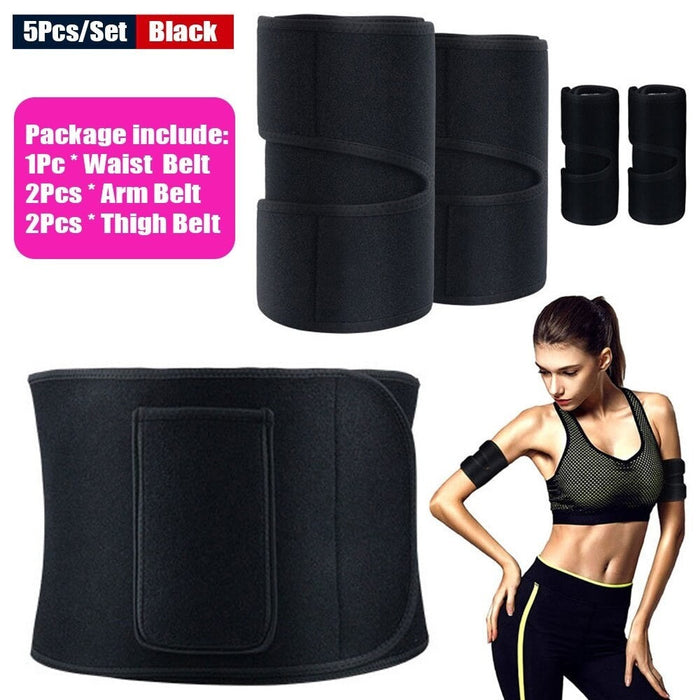 5Pcs/Set Legs Arms Waist Fat Burner Sweat Belly Band Slimming Body Shaper