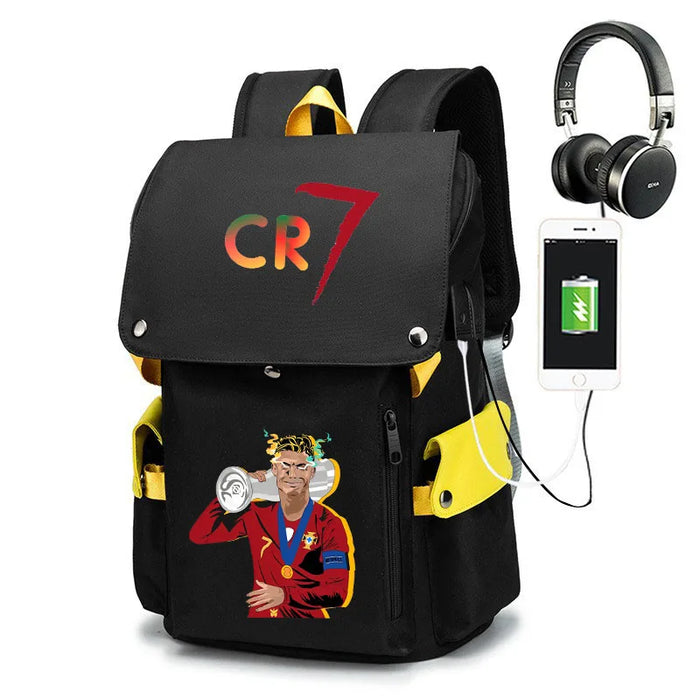 Ronaldo Teen Schoolbag Casual Usb Travel Backpack For Students