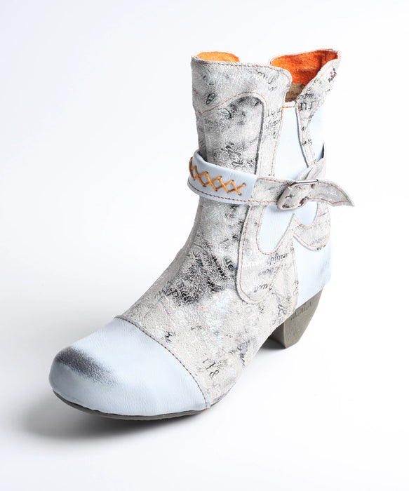 Autumn Womens Fashion Leather Printing Short Boots