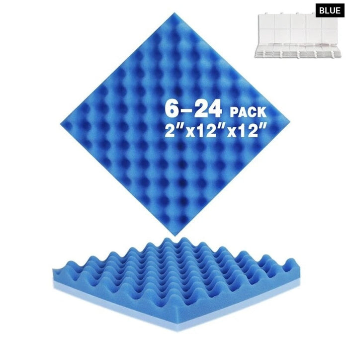 Sound Absorption Treatment Panel 6/12/24pcs Egg Crate Panel Acoustic Foam Sound Proof Wall Tiles For Home Office Recoding Studio