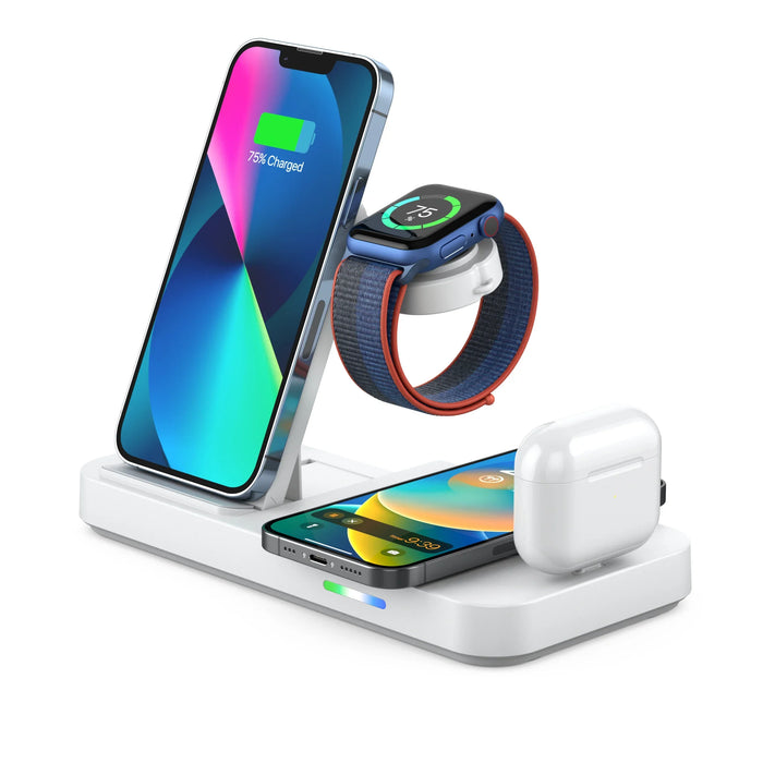 15W 3 In 1 Foldable Qi Fast Wireless Charging Station For Samsung S22 Galaxy Watch5 /4 Iphone 14/13 Apple Iwatch