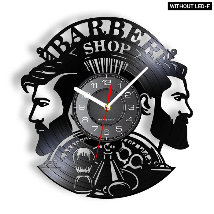 Barber Shop Vinyl Record Wall Clock