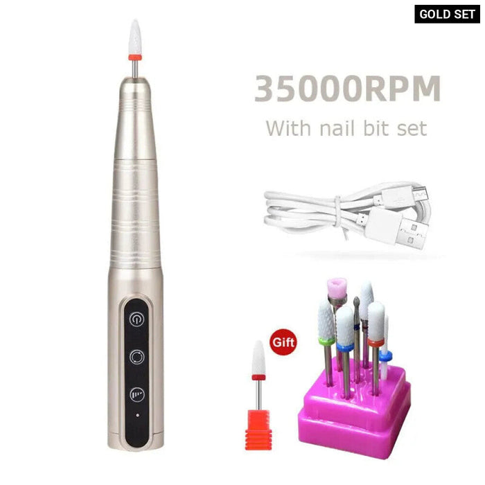 Portable Rechargeable Nail Drill 35000Rpm