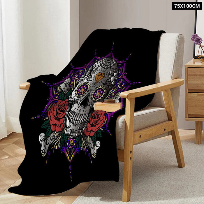 Lotus Brick Skull Throw Blanket Soft And Plush For Sofa Couch And Bed