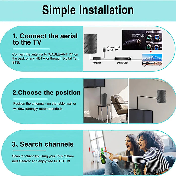 500 Miles Digital Tv Antenna with Signal Booster