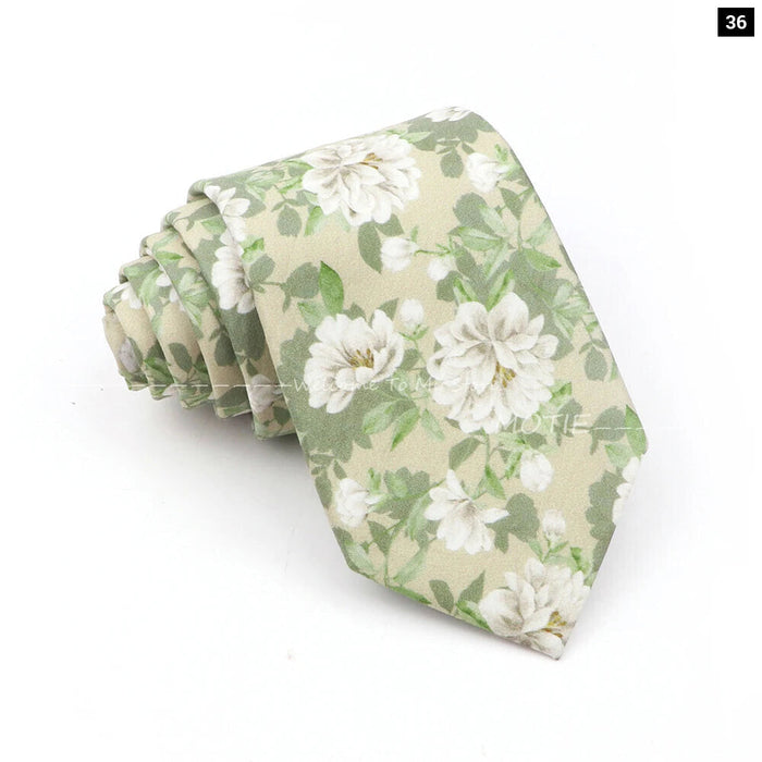 Blue Floral Cotton Ties For Weddings Business And Daily Wear