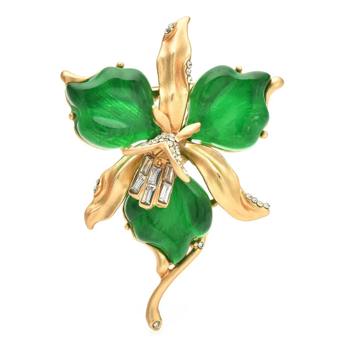 Resin Orchid Flower Brooch 3 Colour Pin