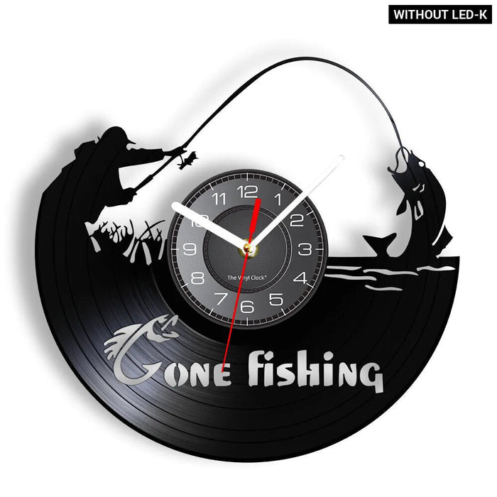 Modern Fly Fishing Vinyl Record Wall Clock