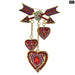 Heart Brooch 3 Colour Arrows Chain Pin