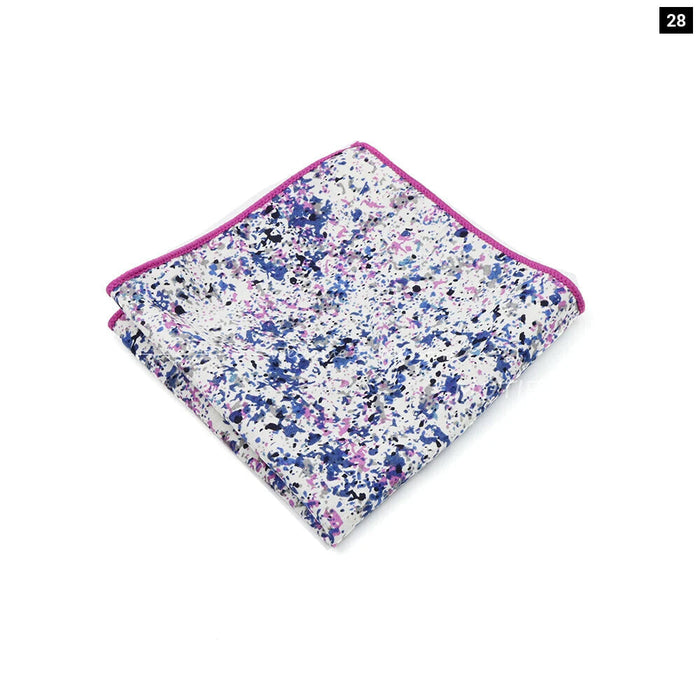 Wedding Suit Pocket Square Cotton Flower Hankerchief For Men Gift